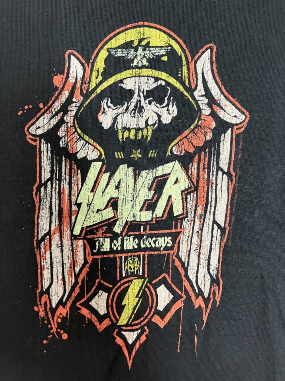 Vintage Y2K Slayer All of Life Decays Band T-Shirt Black Babydoll Womens XS - Picture 2 of 7